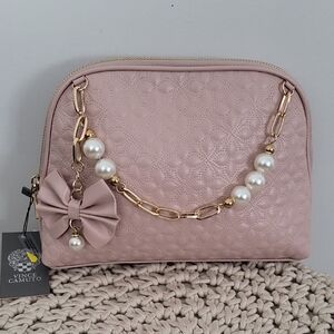 Vince Camuto Blush Quilted Cosmetic Bag